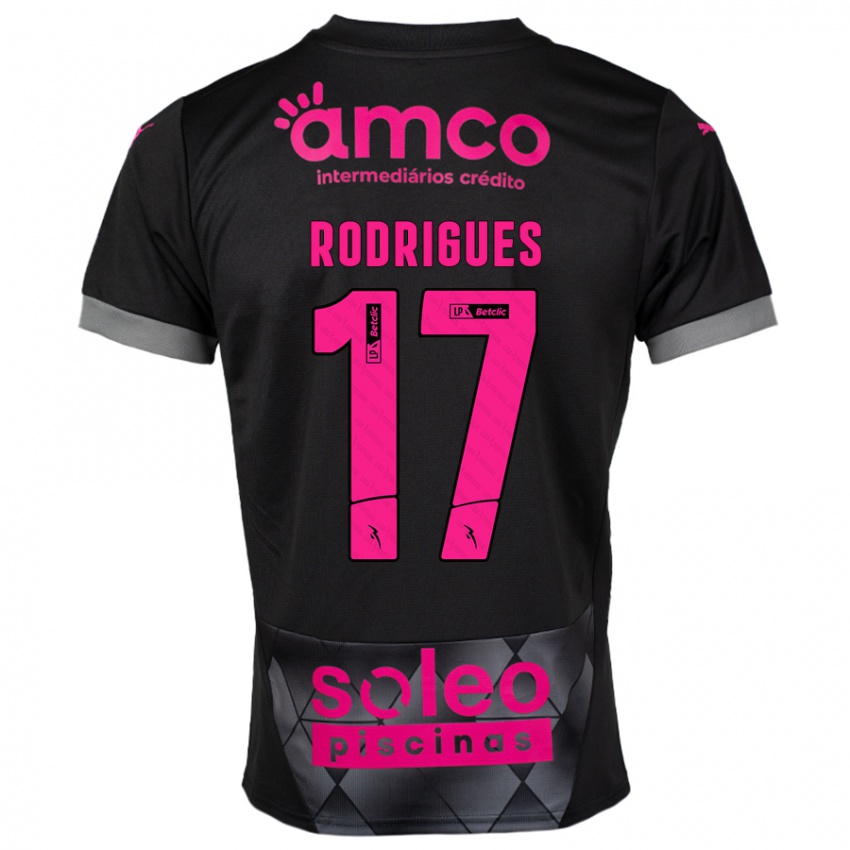 Niño Camiseta Tânia Rodrigues #17 Negro Rosa 2ª Equipación 2024/25 La Camisa Perú