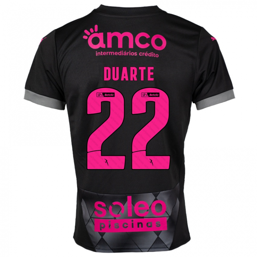 Niño Camiseta Vânia Duarte #22 Negro Rosa 2ª Equipación 2024/25 La Camisa Perú