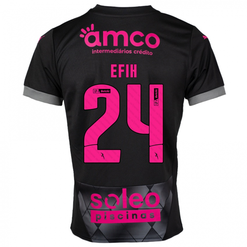 Niño Camiseta Peace Efih #24 Negro Rosa 2ª Equipación 2024/25 La Camisa Perú