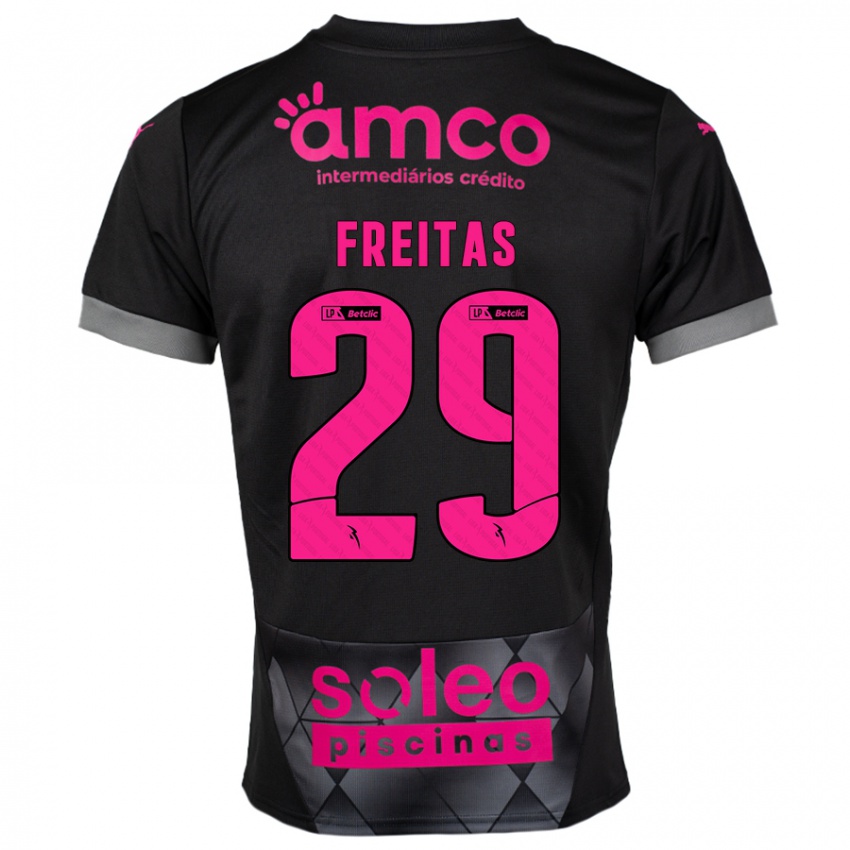 Niño Camiseta Mylena Freitas #29 Negro Rosa 2ª Equipación 2024/25 La Camisa Perú