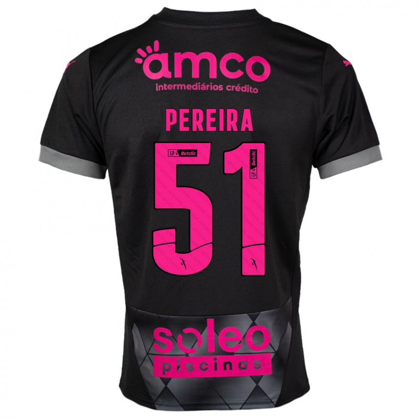 Niño Camiseta Evy Pereira #51 Negro Rosa 2ª Equipación 2024/25 La Camisa Perú