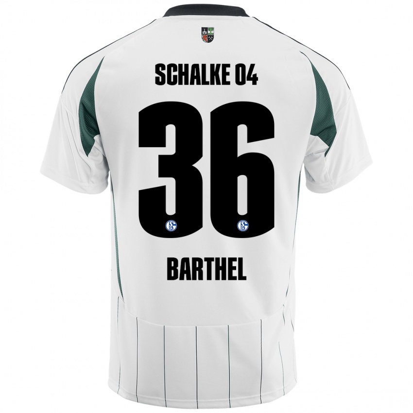 Niño Camiseta Niklas Barthel #36 Blanco Verde 2ª Equipación 2024/25 La Camisa Perú