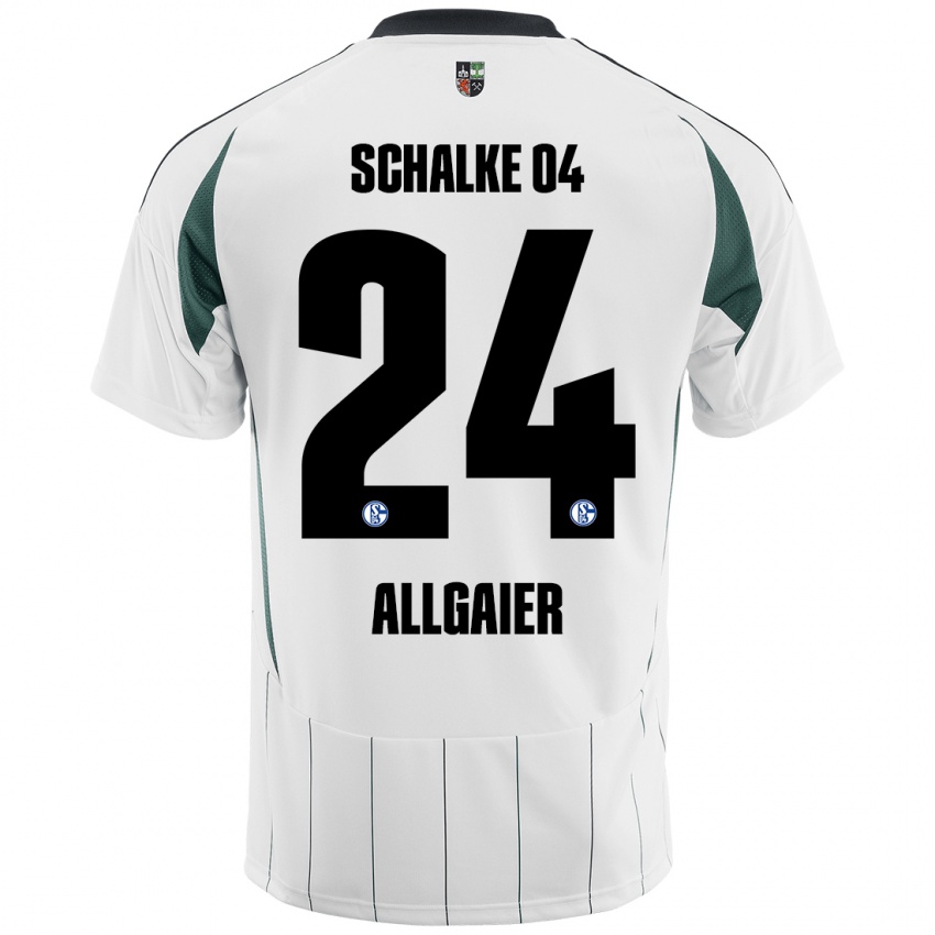 Niño Camiseta Felix Allgaier #24 Blanco Verde 2ª Equipación 2024/25 La Camisa Perú