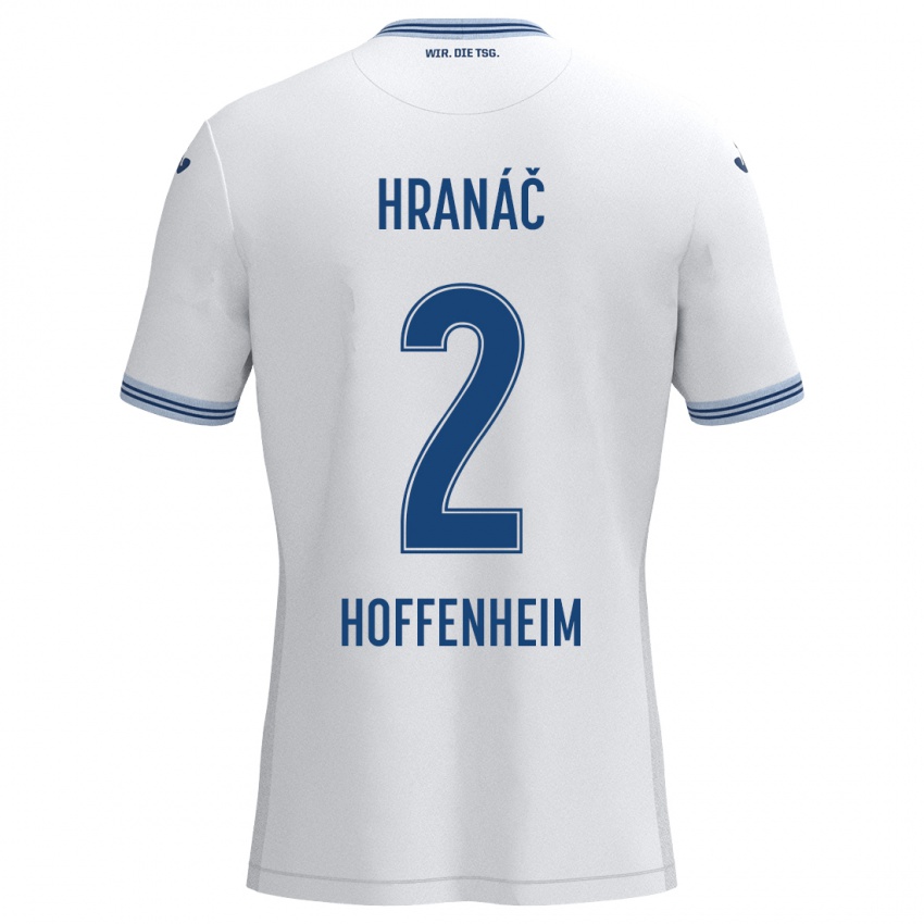 Niño Camiseta Robin Hranac #2 Blanco Azul 2ª Equipación 2024/25 La Camisa Perú