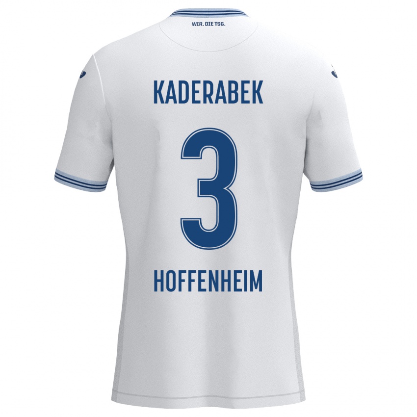 Niño Camiseta Pavel Kaderabek #3 Blanco Azul 2ª Equipación 2024/25 La Camisa Perú