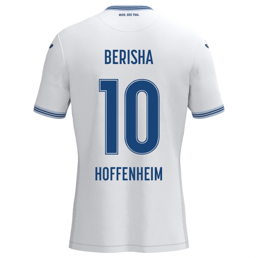 Niño Camiseta Mergim Berisha #10 Blanco Azul 2ª Equipación 2024/25 La Camisa Perú