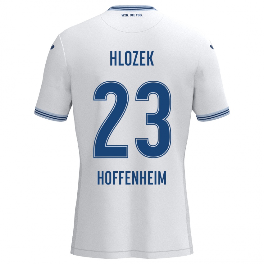 Niño Camiseta Adam Hlozek #23 Blanco Azul 2ª Equipación 2024/25 La Camisa Perú