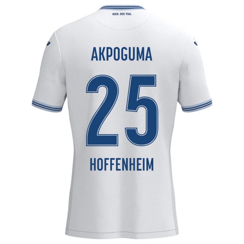 Niño Camiseta Kevin Akpoguma #25 Blanco Azul 2ª Equipación 2024/25 La Camisa Perú