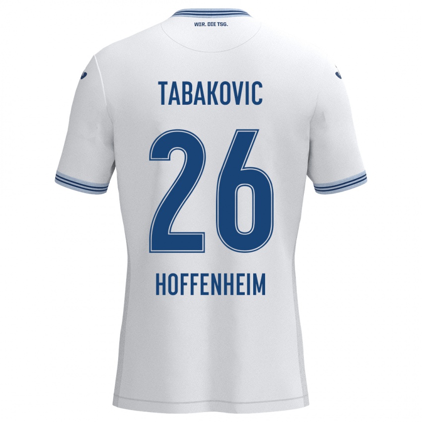 Niño Camiseta Haris Tabakovic #26 Blanco Azul 2ª Equipación 2024/25 La Camisa Perú