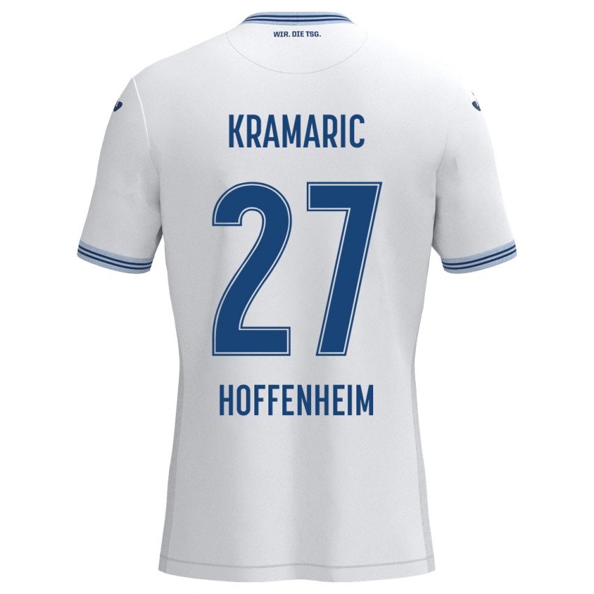 Niño Camiseta Andrej Kramaric #27 Blanco Azul 2ª Equipación 2024/25 La Camisa Perú