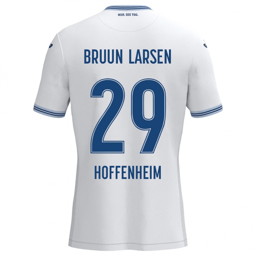 Niño Camiseta Jacob Bruun Larsen #29 Blanco Azul 2ª Equipación 2024/25 La Camisa Perú