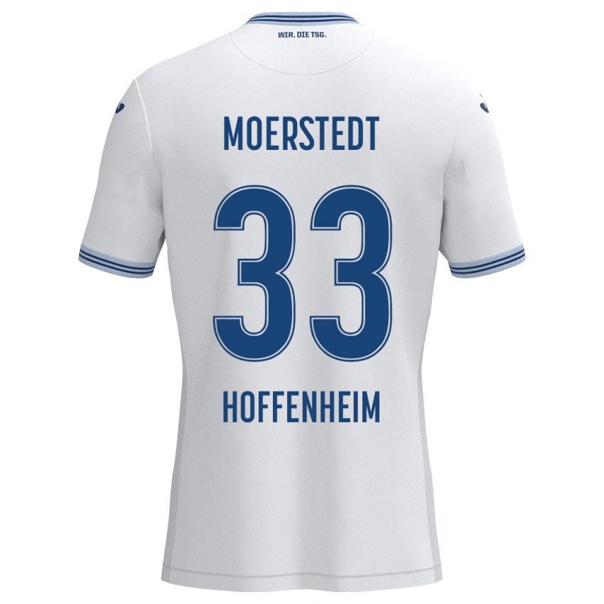 Niño Camiseta Max Moerstedt #33 Blanco Azul 2ª Equipación 2024/25 La Camisa Perú