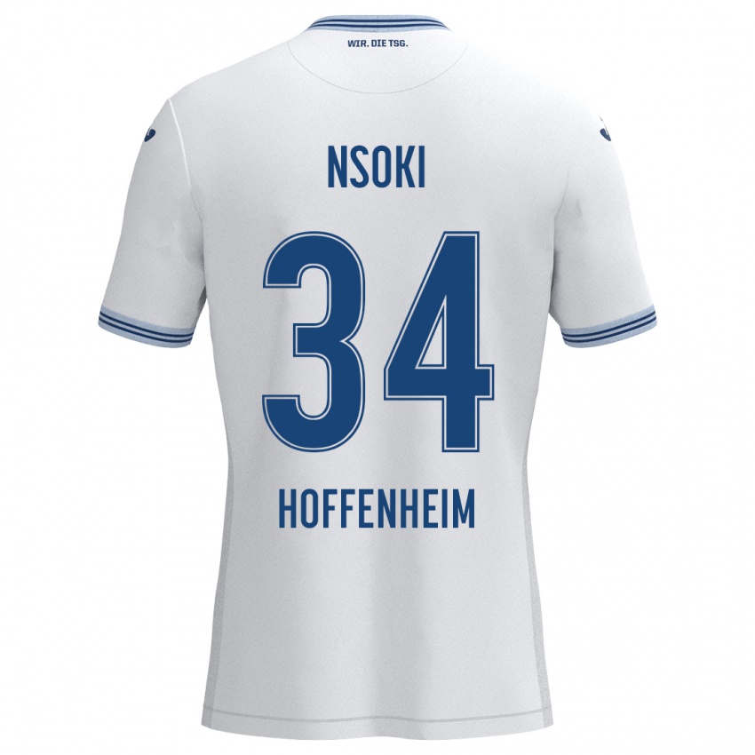 Niño Camiseta Stanley Nsoki #34 Blanco Azul 2ª Equipación 2024/25 La Camisa Perú