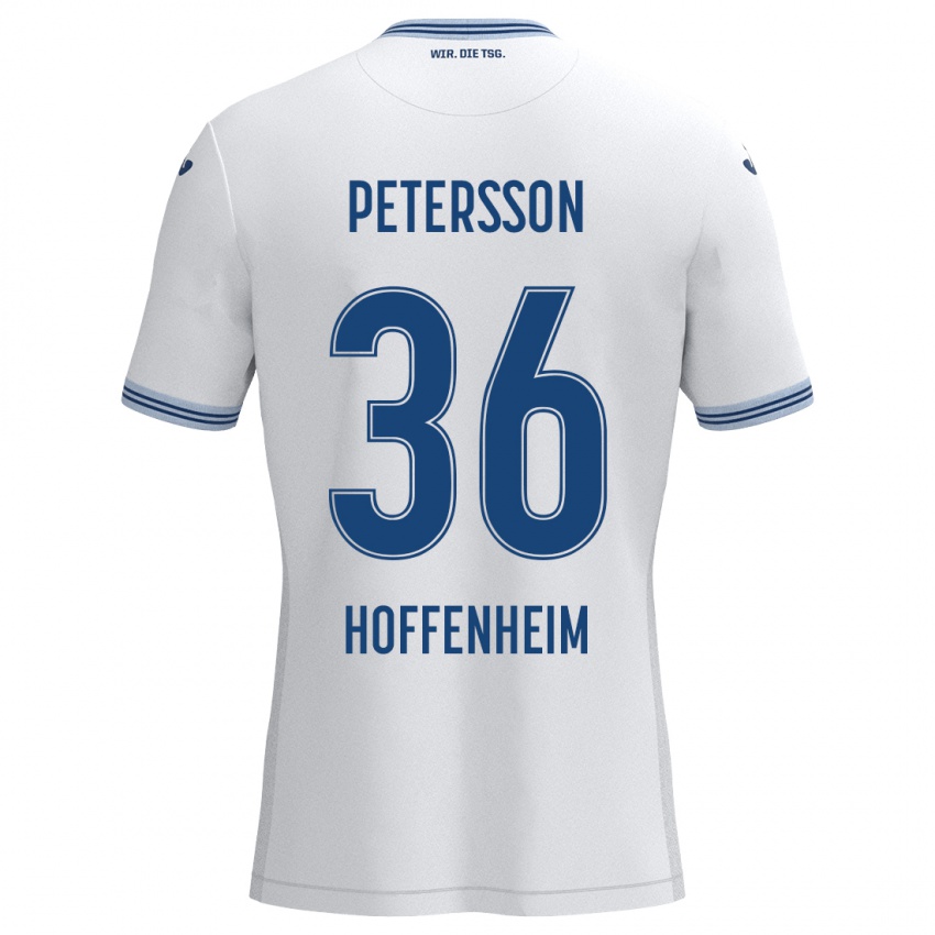 Niño Camiseta Lúkas Petersson #36 Blanco Azul 2ª Equipación 2024/25 La Camisa Perú