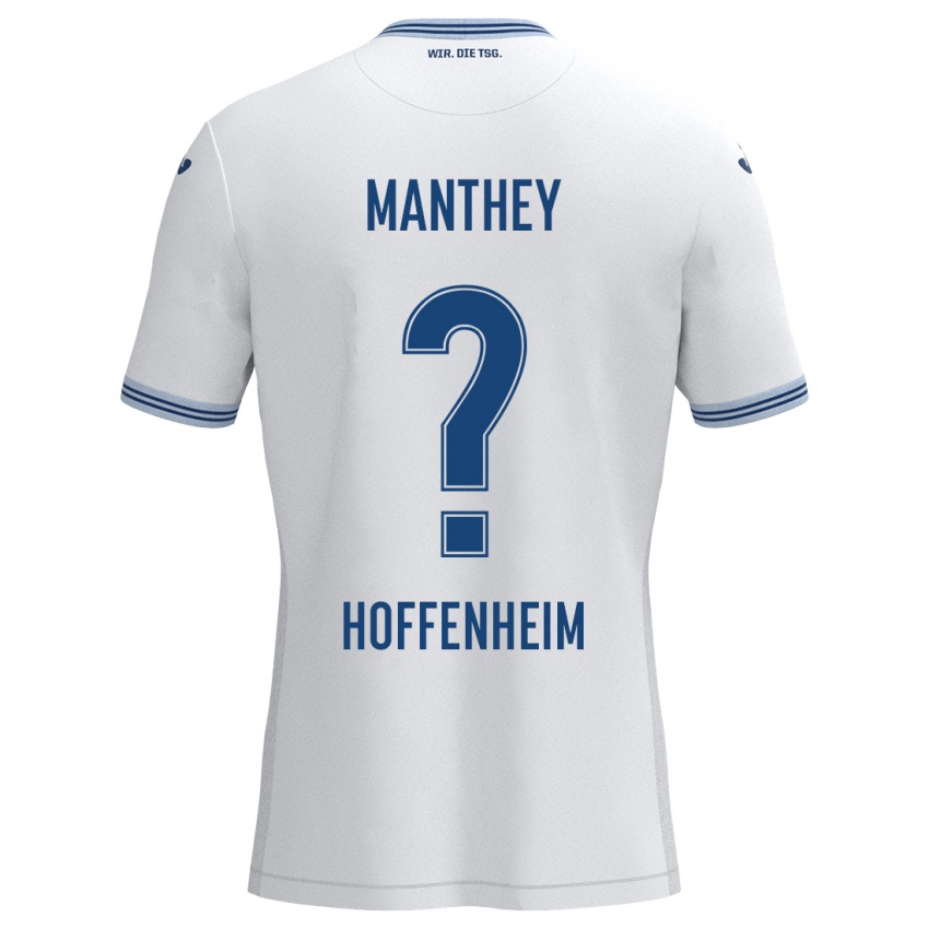 Niño Camiseta Kevin Manthey #0 Blanco Azul 2ª Equipación 2024/25 La Camisa Perú