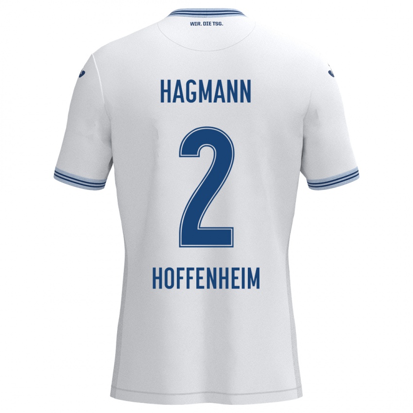 Niño Camiseta Felix Hagmann #2 Blanco Azul 2ª Equipación 2024/25 La Camisa Perú