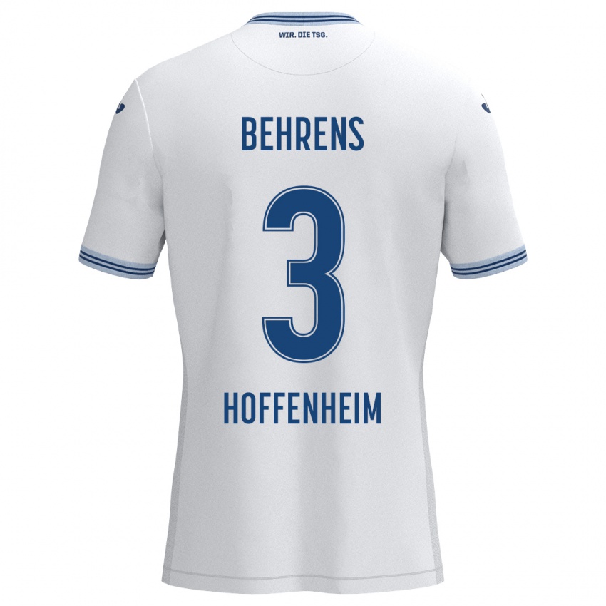 Niño Camiseta Hennes Behrens #3 Blanco Azul 2ª Equipación 2024/25 La Camisa Perú