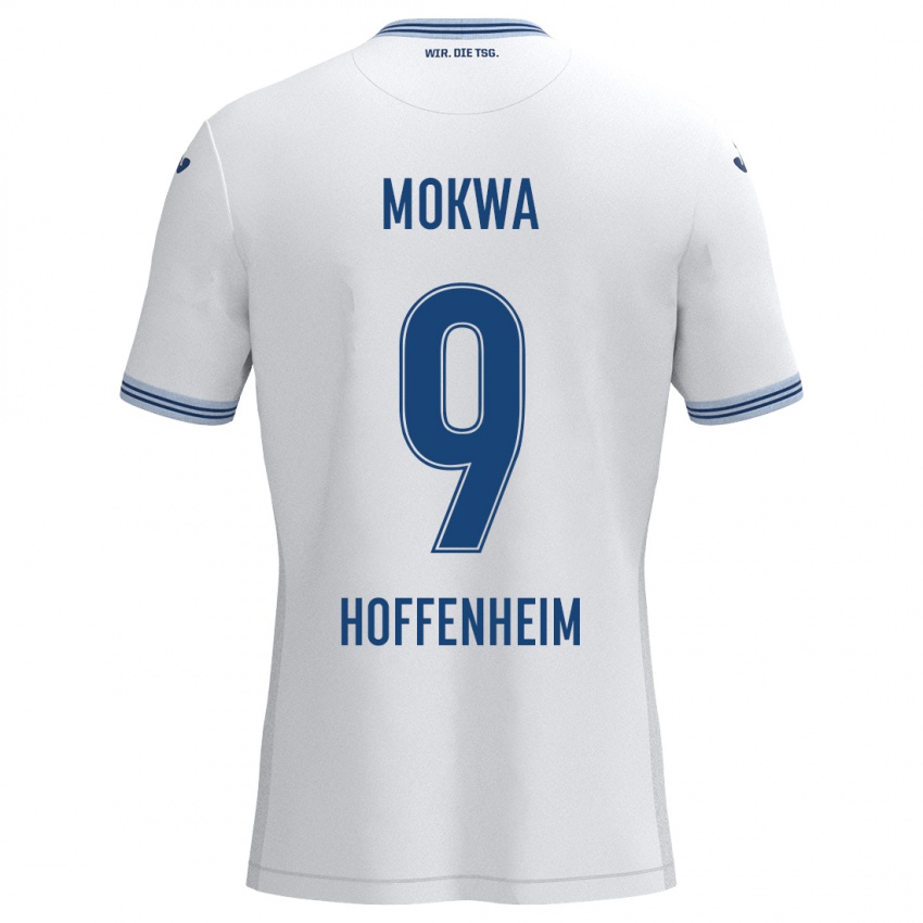 Niño Camiseta David Mokwa #9 Blanco Azul 2ª Equipación 2024/25 La Camisa Perú