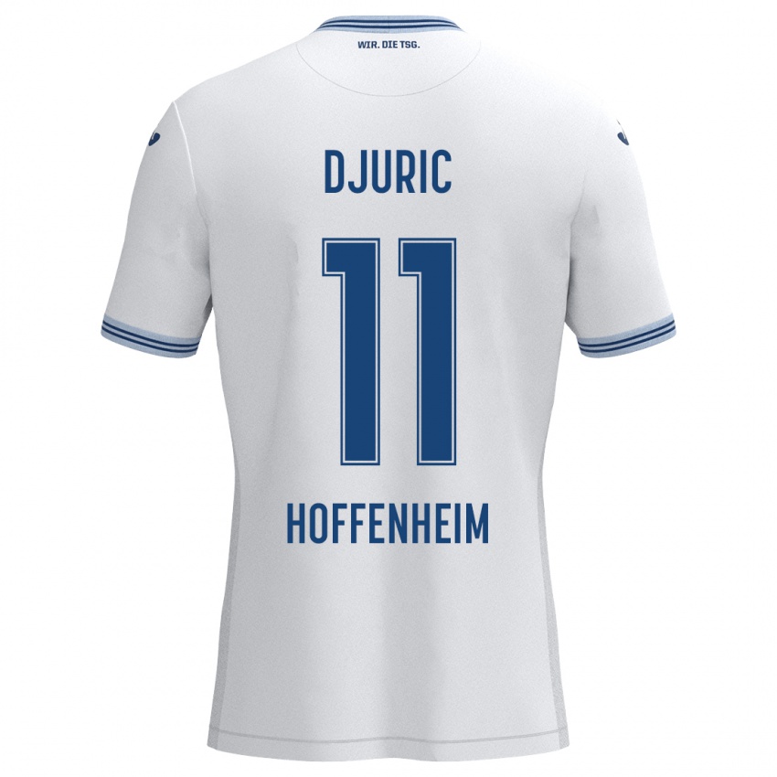 Niño Camiseta Luka Djuric #11 Blanco Azul 2ª Equipación 2024/25 La Camisa Perú