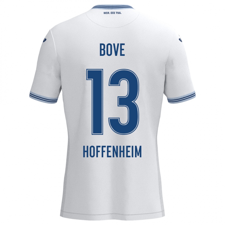 Niño Camiseta Nevio Bove #13 Blanco Azul 2ª Equipación 2024/25 La Camisa Perú