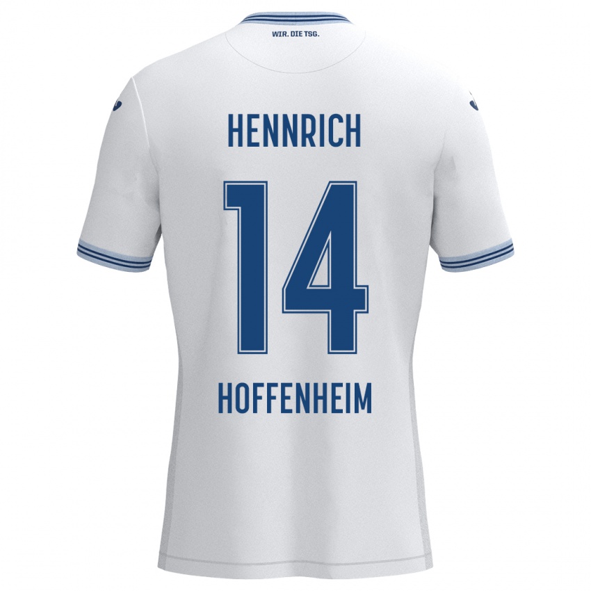 Niño Camiseta Paul Hennrich #14 Blanco Azul 2ª Equipación 2024/25 La Camisa Perú