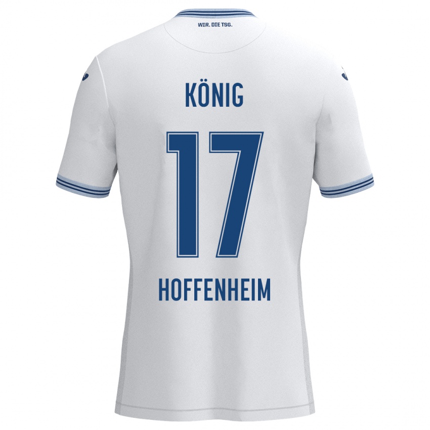 Niño Camiseta Noah König #17 Blanco Azul 2ª Equipación 2024/25 La Camisa Perú