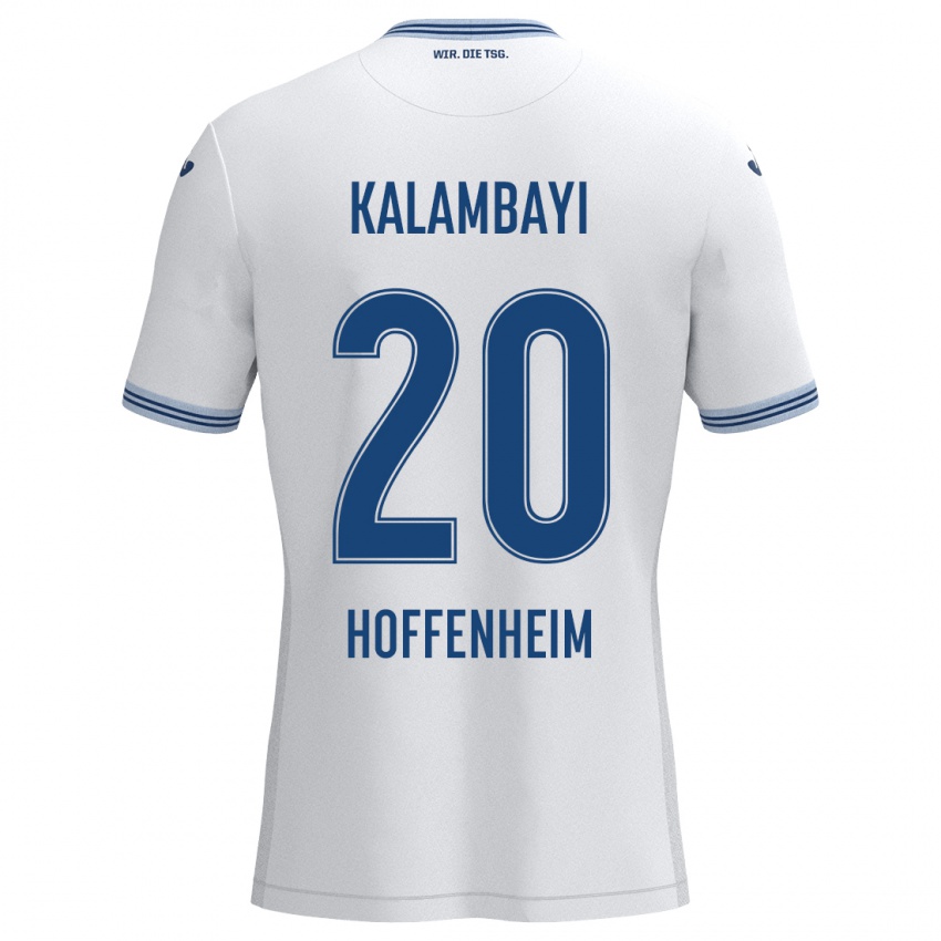 Niño Camiseta Simon Kalambayi #20 Blanco Azul 2ª Equipación 2024/25 La Camisa Perú