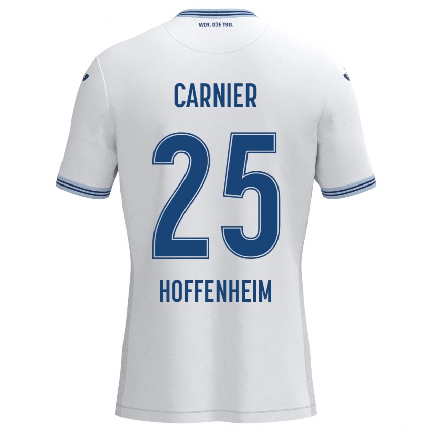 Niño Camiseta Alekseï Carnier #25 Blanco Azul 2ª Equipación 2024/25 La Camisa Perú