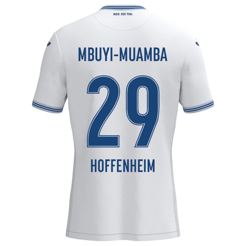 Niño Camiseta Hubert Mbuyi-Muamba #29 Blanco Azul 2ª Equipación 2024/25 La Camisa Perú