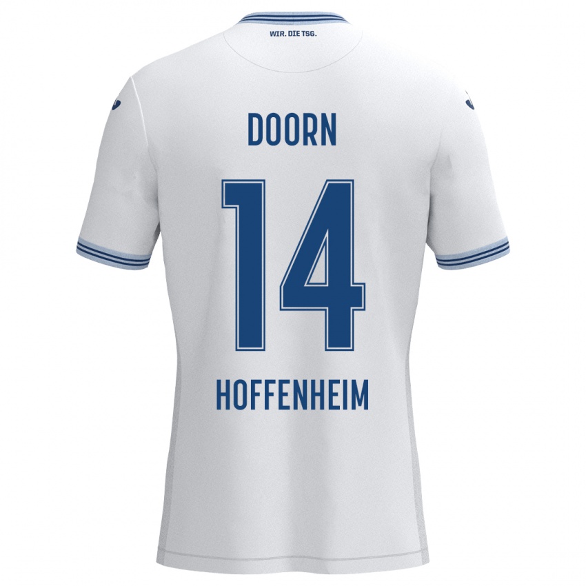 Niño Camiseta Lisa Doorn #14 Blanco Azul 2ª Equipación 2024/25 La Camisa Perú