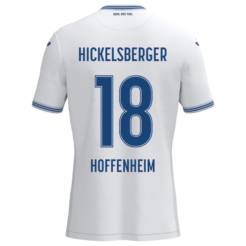 Niño Camiseta Julia Hickelsberger #18 Blanco Azul 2ª Equipación 2024/25 La Camisa Perú