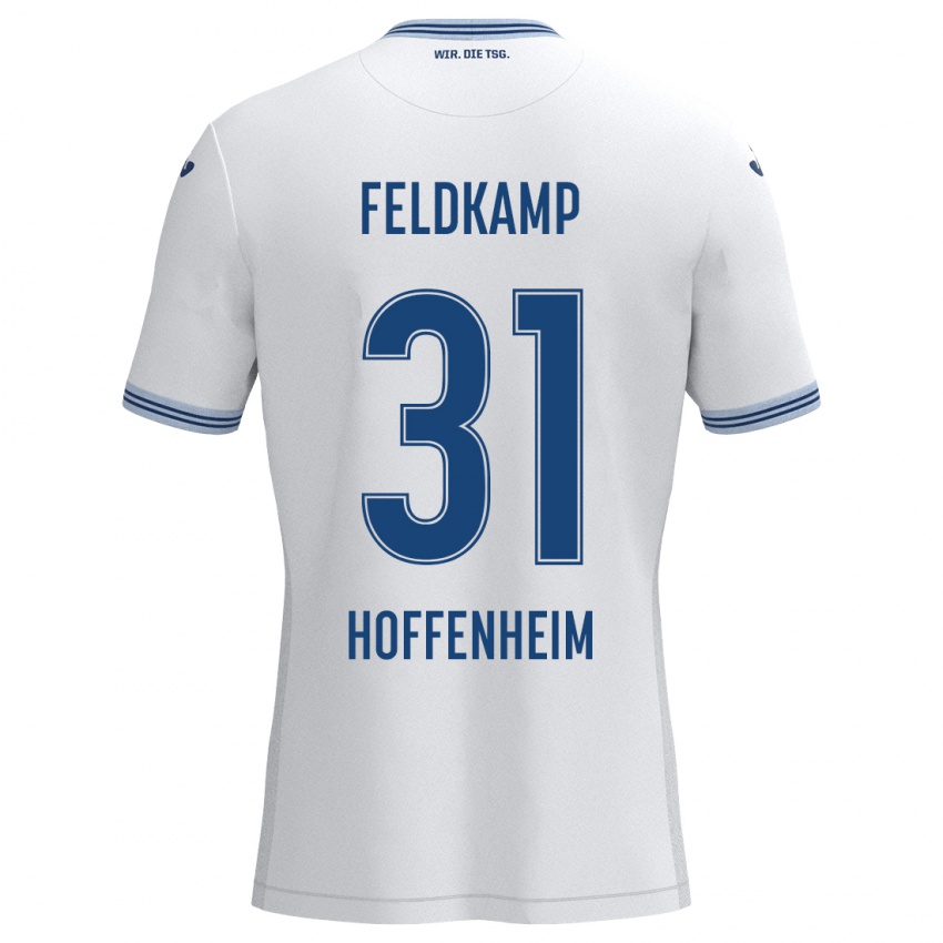 Niño Camiseta Jana Feldkamp #31 Blanco Azul 2ª Equipación 2024/25 La Camisa Perú