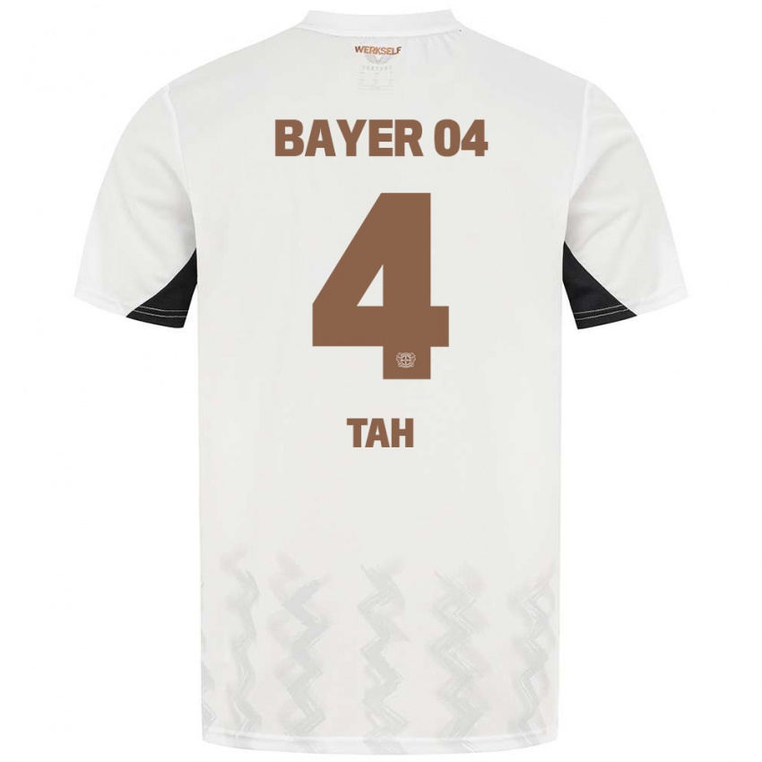 Niño Camiseta Jonathan Tah #4 Blanco Negro 2ª Equipación 2024/25 La Camisa Perú