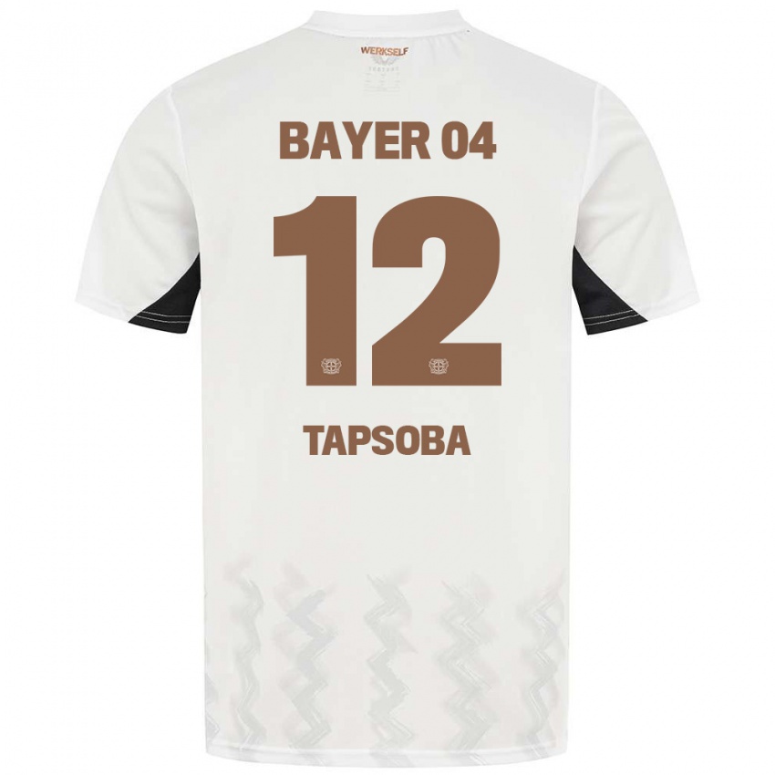 Niño Camiseta Edmond Tapsoba #12 Blanco Negro 2ª Equipación 2024/25 La Camisa Perú