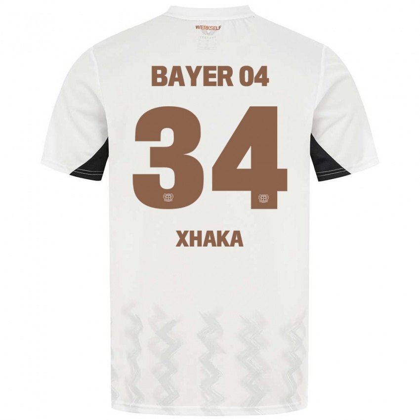 Niño Camiseta Granit Xhaka #34 Blanco Negro 2ª Equipación 2024/25 La Camisa Perú