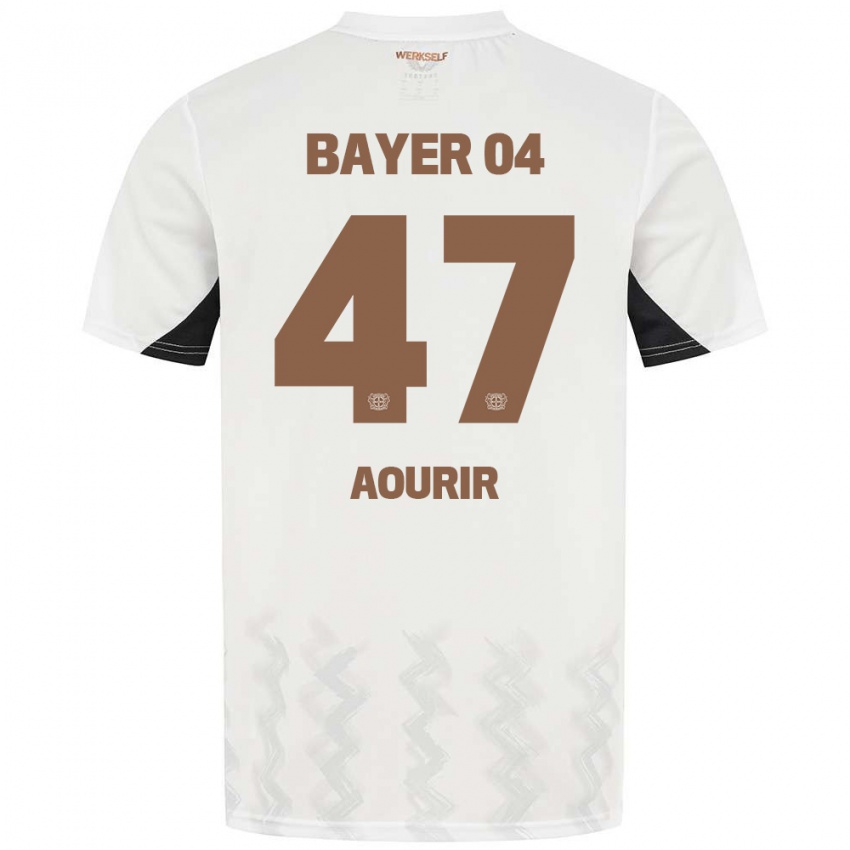 Niño Camiseta Ayman Aourir #47 Blanco Negro 2ª Equipación 2024/25 La Camisa Perú