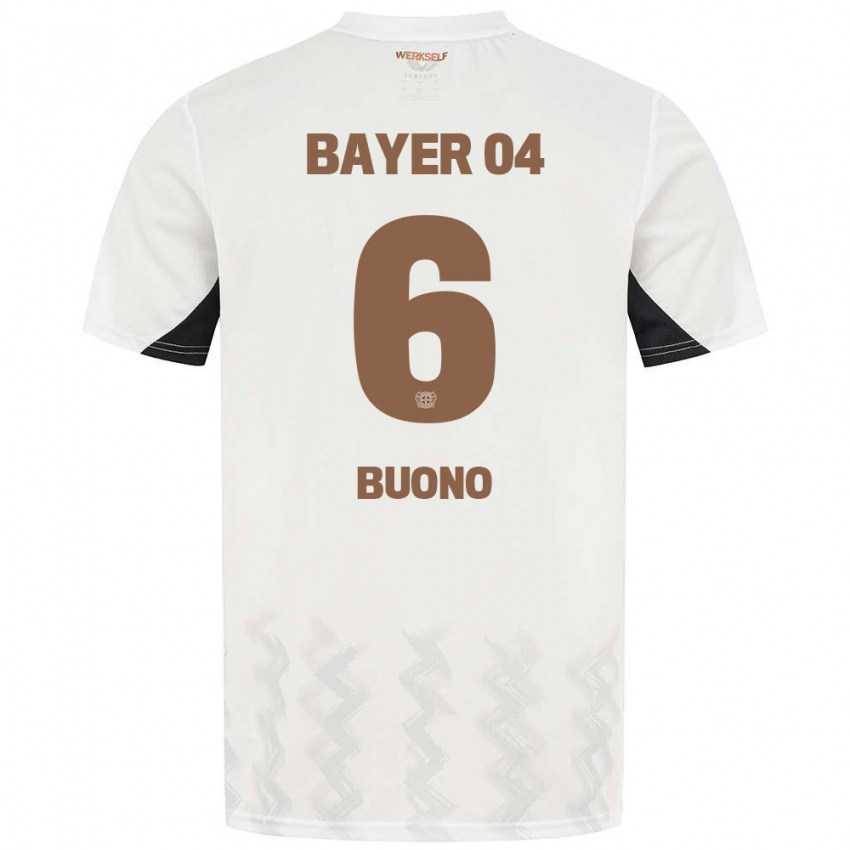 Niño Camiseta Francesco Buono #6 Blanco Negro 2ª Equipación 2024/25 La Camisa Perú