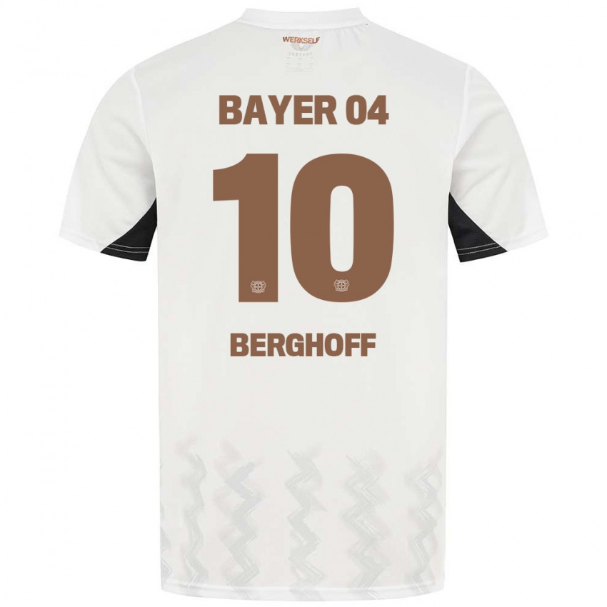 Niño Camiseta Jonah Berghoff #10 Blanco Negro 2ª Equipación 2024/25 La Camisa Perú