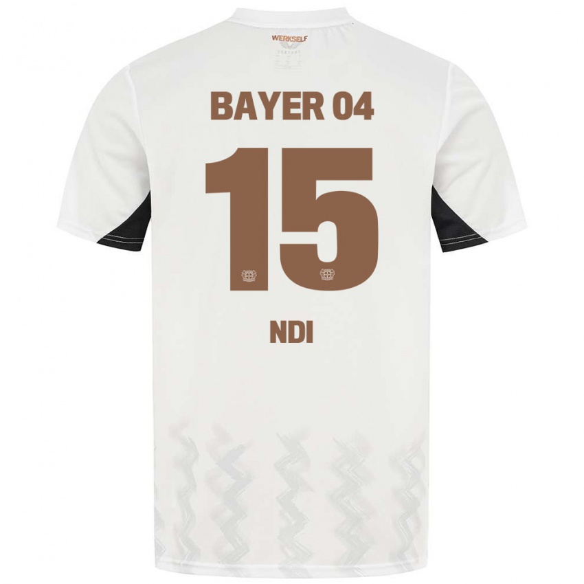 Niño Camiseta Bradley Ndi #15 Blanco Negro 2ª Equipación 2024/25 La Camisa Perú