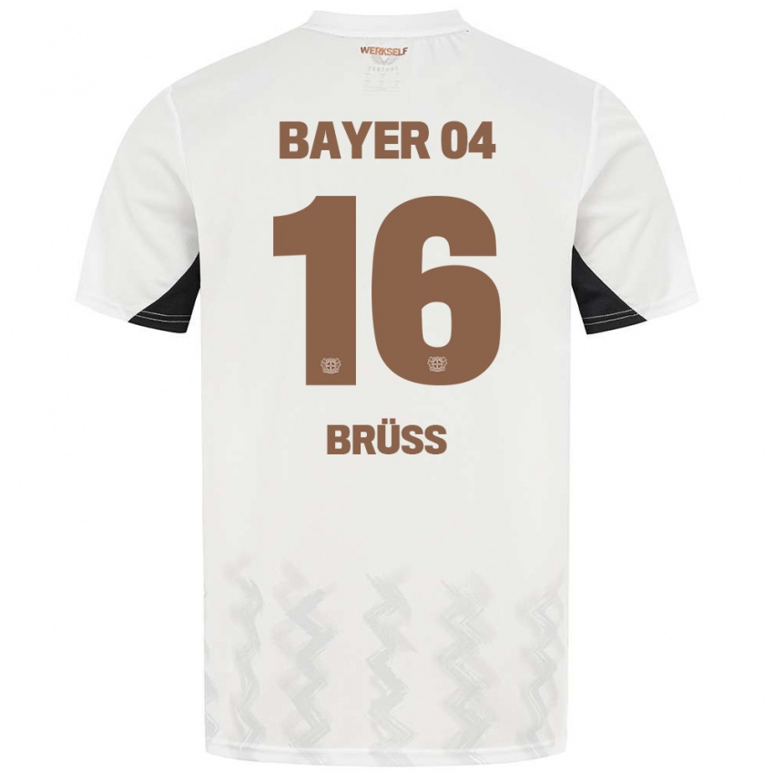 Niño Camiseta Tom Brüss #16 Blanco Negro 2ª Equipación 2024/25 La Camisa Perú