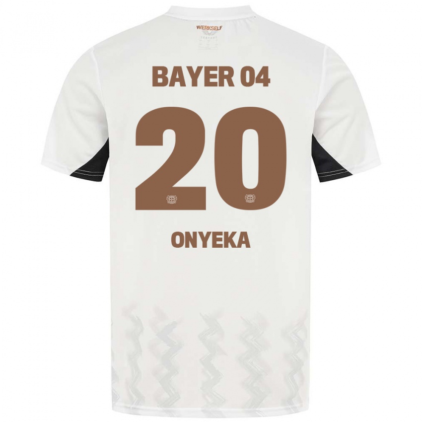 Niño Camiseta Francis Onyeka #20 Blanco Negro 2ª Equipación 2024/25 La Camisa Perú