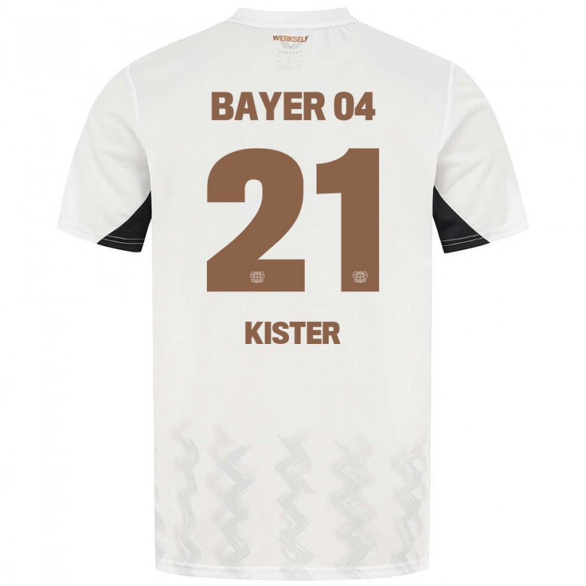 Niño Camiseta Akim Kister #21 Blanco Negro 2ª Equipación 2024/25 La Camisa Perú