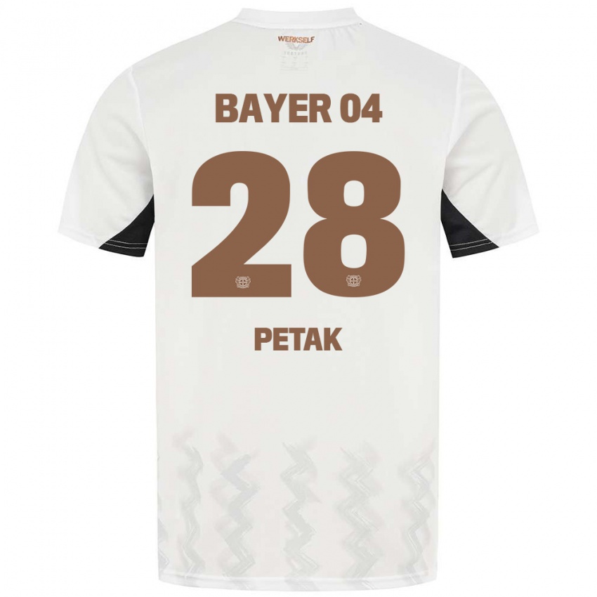 Niño Camiseta Raoul Petak #28 Blanco Negro 2ª Equipación 2024/25 La Camisa Perú