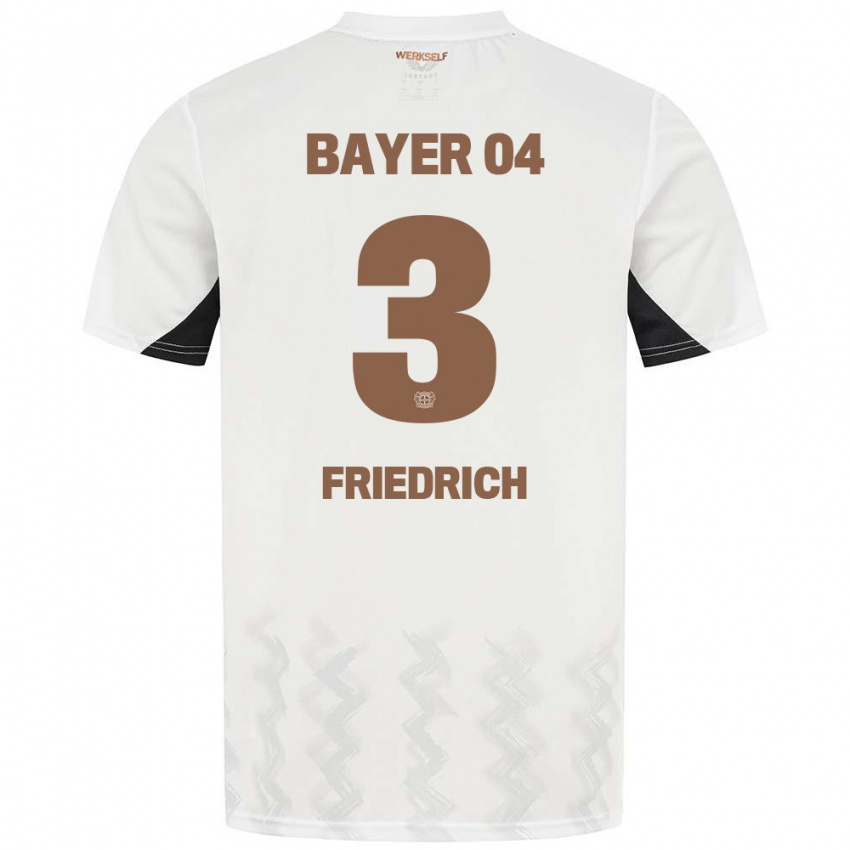 Niño Camiseta Melissa Friedrich #3 Blanco Negro 2ª Equipación 2024/25 La Camisa Perú