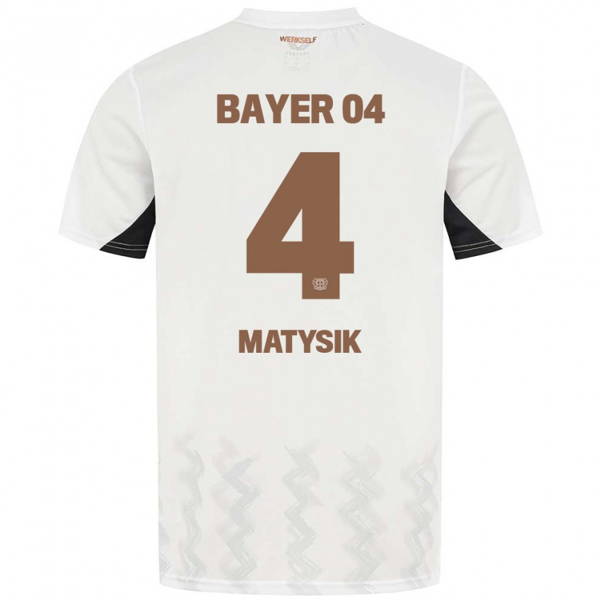 Niño Camiseta Sylwia Matysik #4 Blanco Negro 2ª Equipación 2024/25 La Camisa Perú