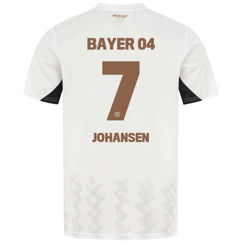 Niño Camiseta Cecilie Johansen #7 Blanco Negro 2ª Equipación 2024/25 La Camisa Perú