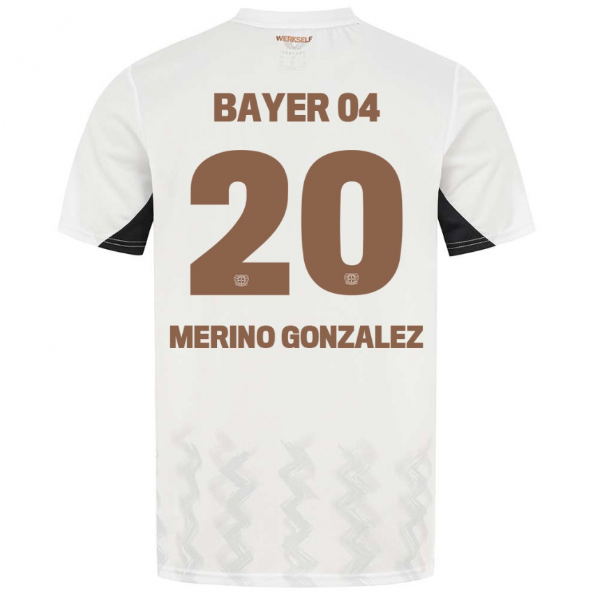 Niño Camiseta Estrella Merino Gonzalez #20 Blanco Negro 2ª Equipación 2024/25 La Camisa Perú