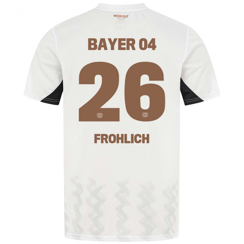 Niño Camiseta Clara Fröhlich #26 Blanco Negro 2ª Equipación 2024/25 La Camisa Perú