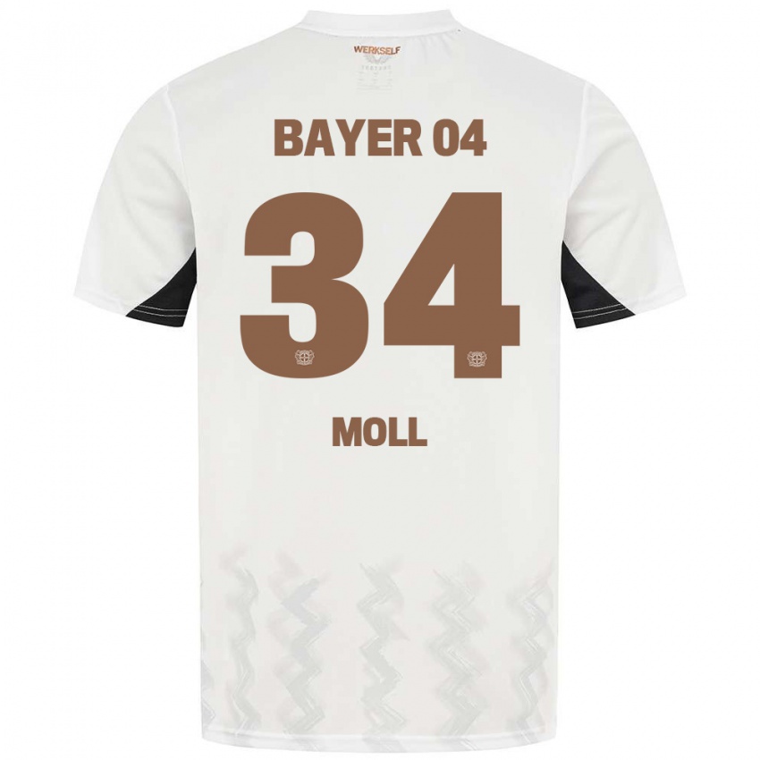 Niño Camiseta Anne Moll #34 Blanco Negro 2ª Equipación 2024/25 La Camisa Perú