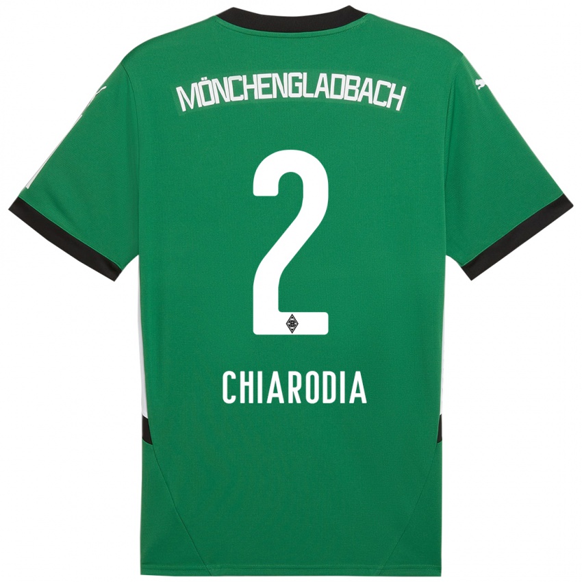 Niño Camiseta Fabio Chiarodia #2 Verde Blanco 2ª Equipación 2024/25 La Camisa Perú